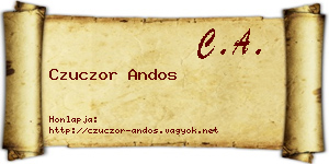 Czuczor Andos névjegykártya